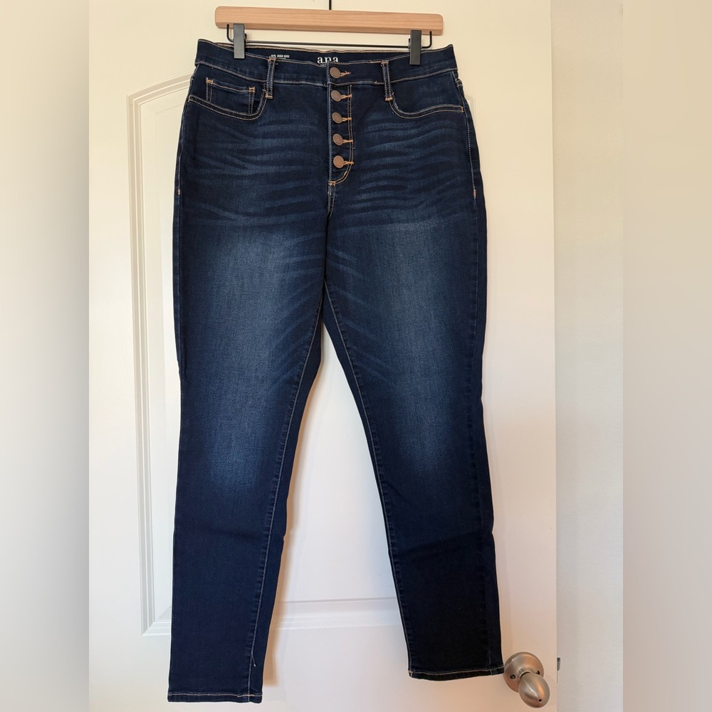 a.n.a Women's Dark Indigo Skinny Jeans